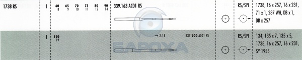 Швейная игла Groz-Beckert DBx1 (1738, 287WH) RS/SPI №80/12